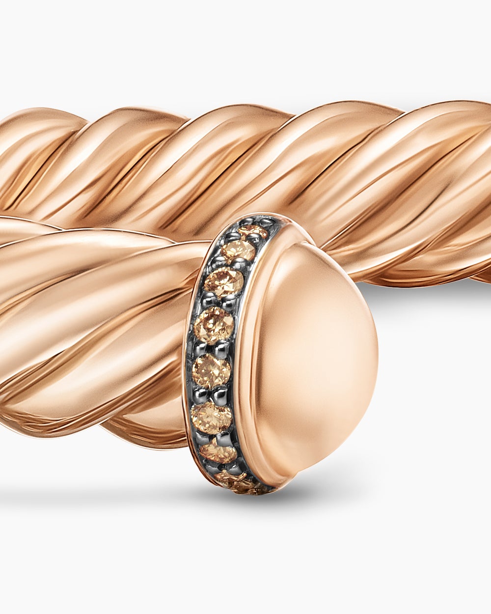 Bracelet-manchette Cable en or rose 18 carats, 6 mm hommes