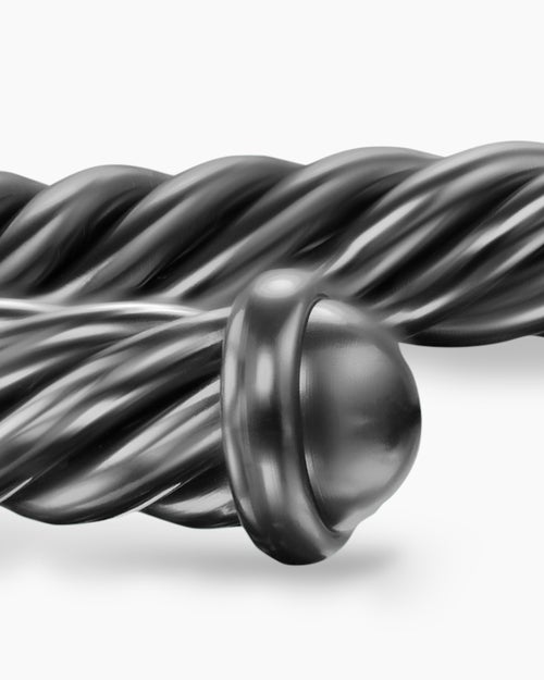 Mens Cable Cuff Bracelet in Grey Aluminum, 6mm