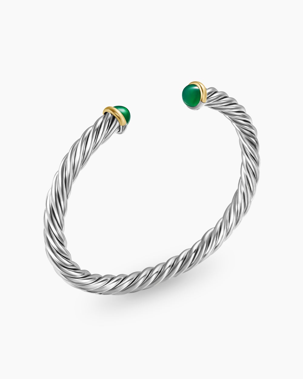 Bracelet manchette Cable en argent massif avec or jaune 14 carats, 6 mm homme