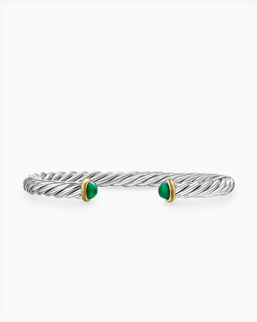 Bracelet manchette Cable en argent massif avec or jaune 14 carats, 6 mm homme