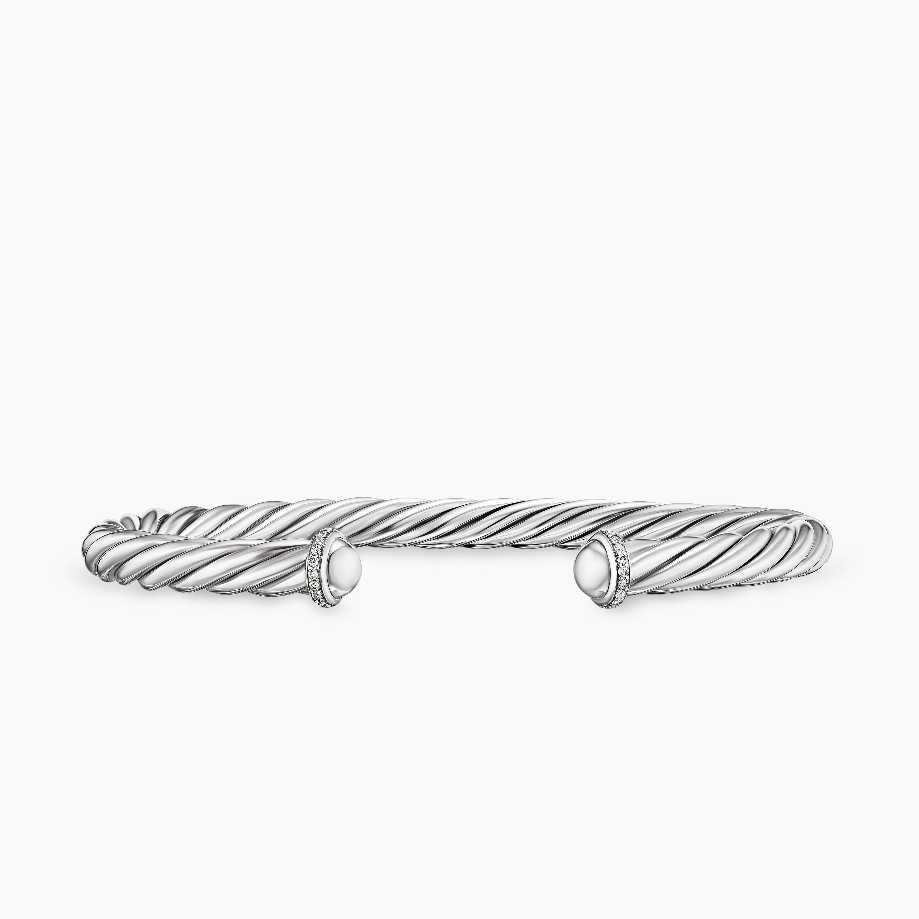 Bracelet-manchette Cable en argent sterling, 6 mm
