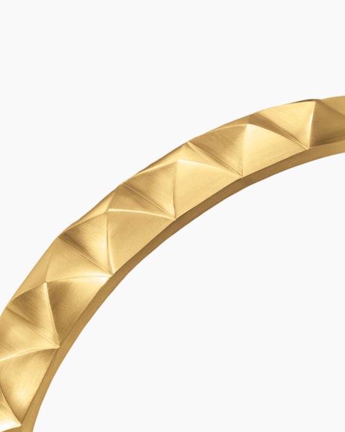 Mens Pyramid Cuff Bracelet in 18ct Yellow Gold, 9.3mm