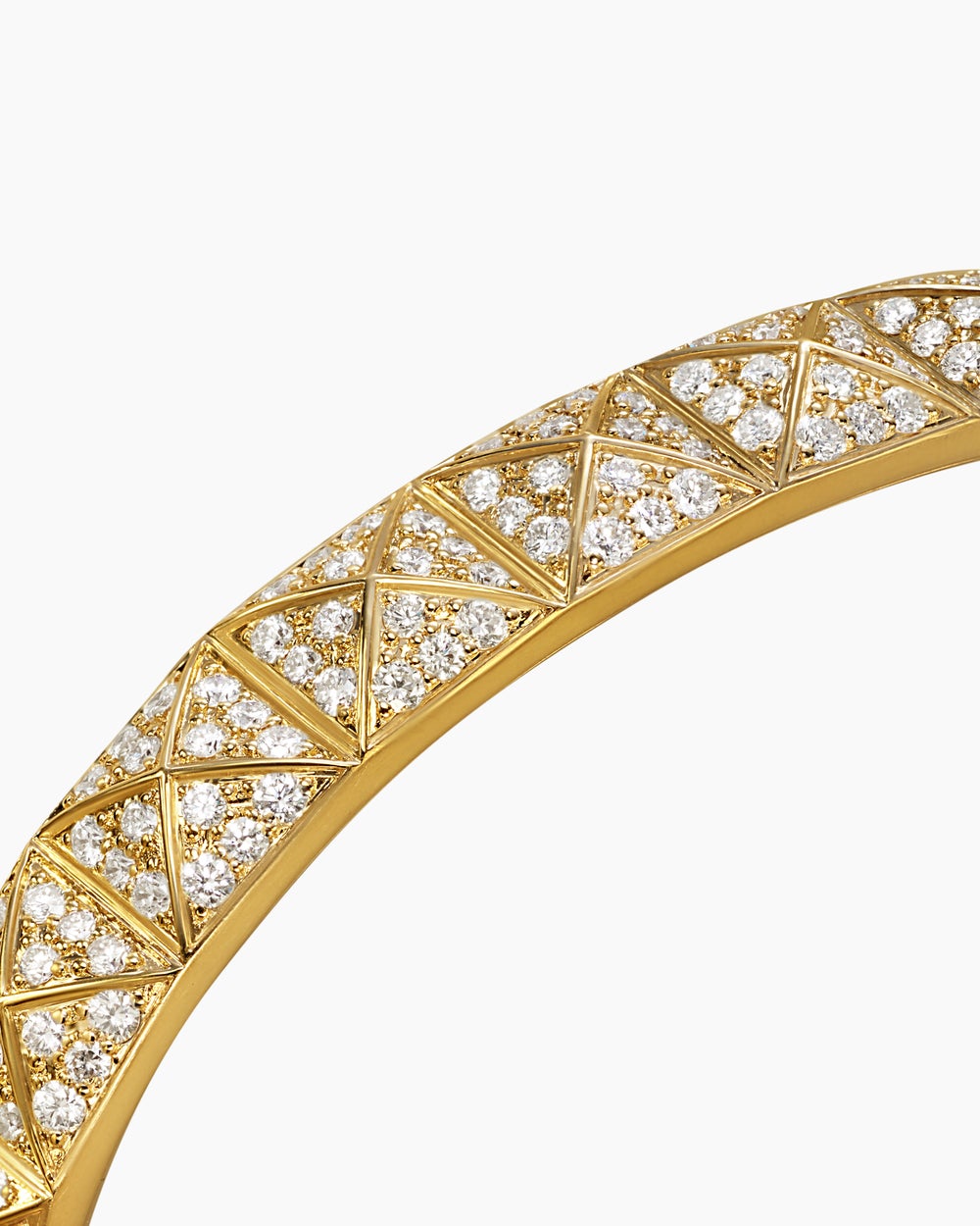 Mens Pyramid Cuff Bracelet in 18K Yellow Gold, 9.3mm