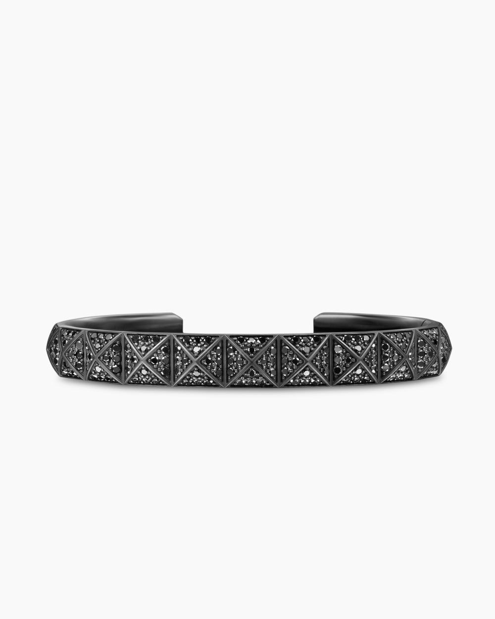 Mens Pyramid Cuff Bracelet in Black Titanium, 9.3mm