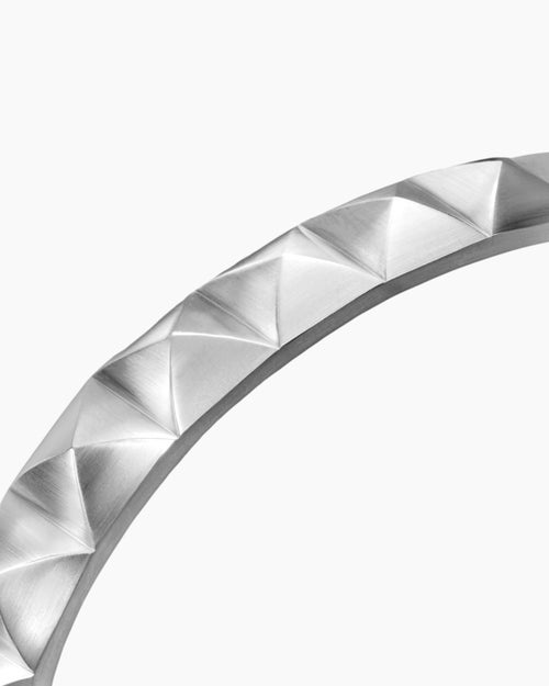 Mens Pyramid Cuff Bracelet in Sterling Silver, 9.3mm