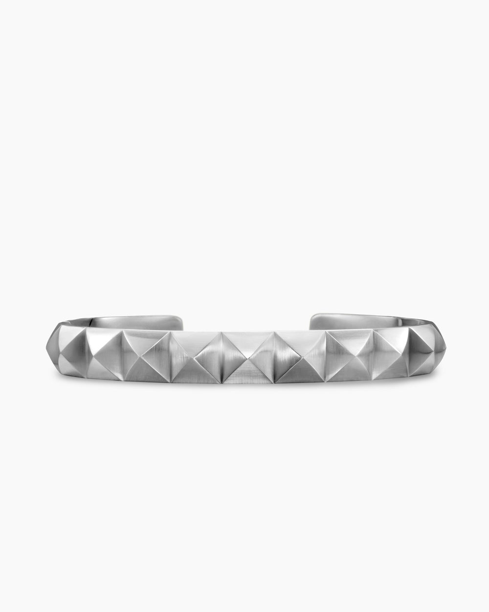 Mens Pyramid Cuff Bracelet in Sterling Silver, 9.3mm