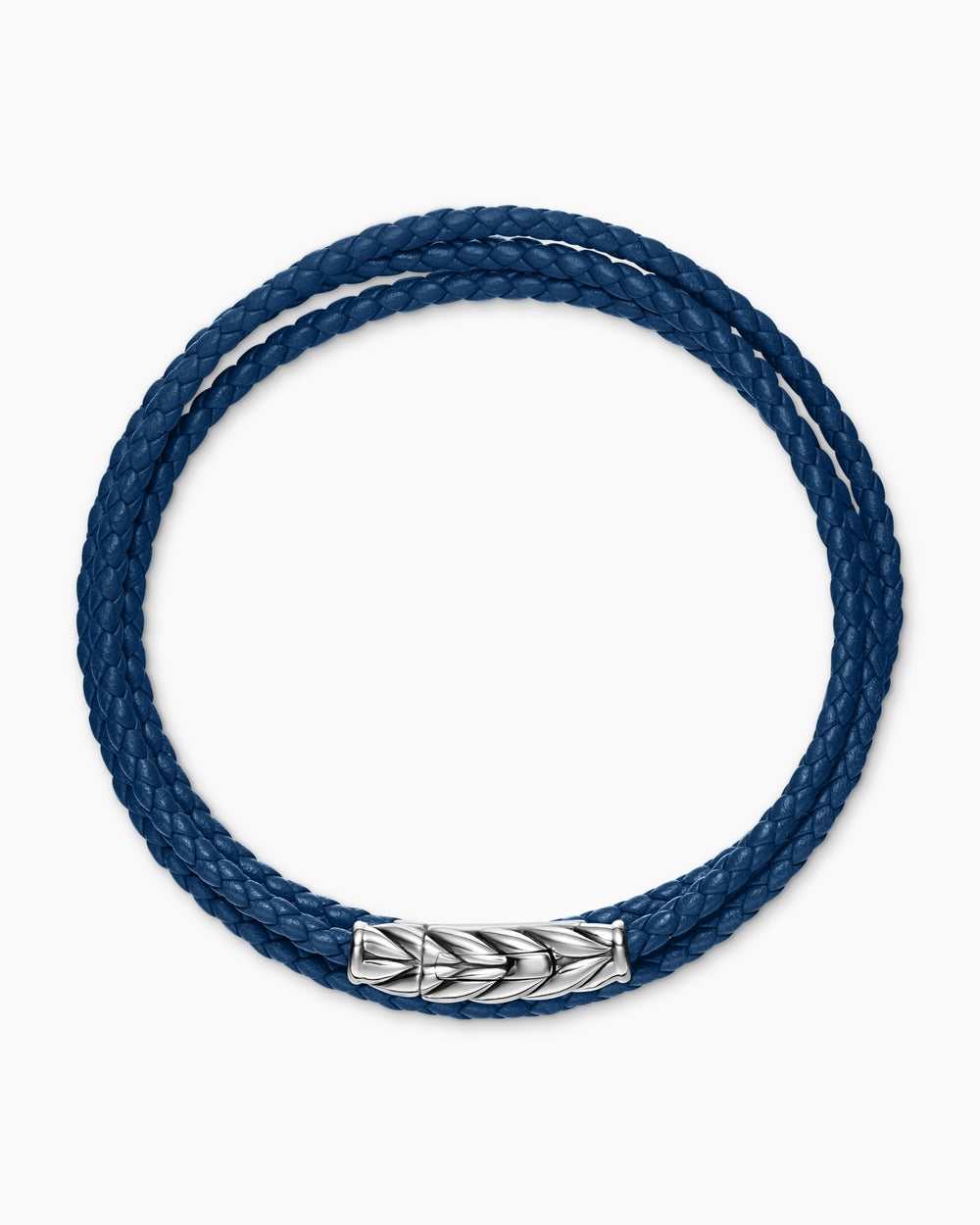 Bracelet trois tours Chevron en cuir avec argent sterling, 3 mm hommes