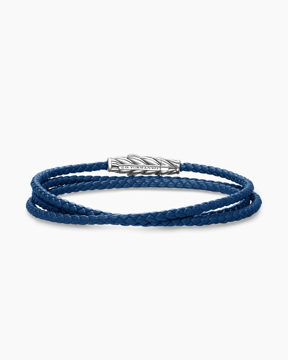 Bracelet trois tours Chevron en cuir avec argent sterling, 3 mm hommes