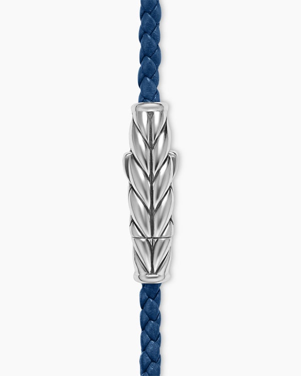 Bracelet trois tours Chevron en cuir avec argent sterling, 3 mm