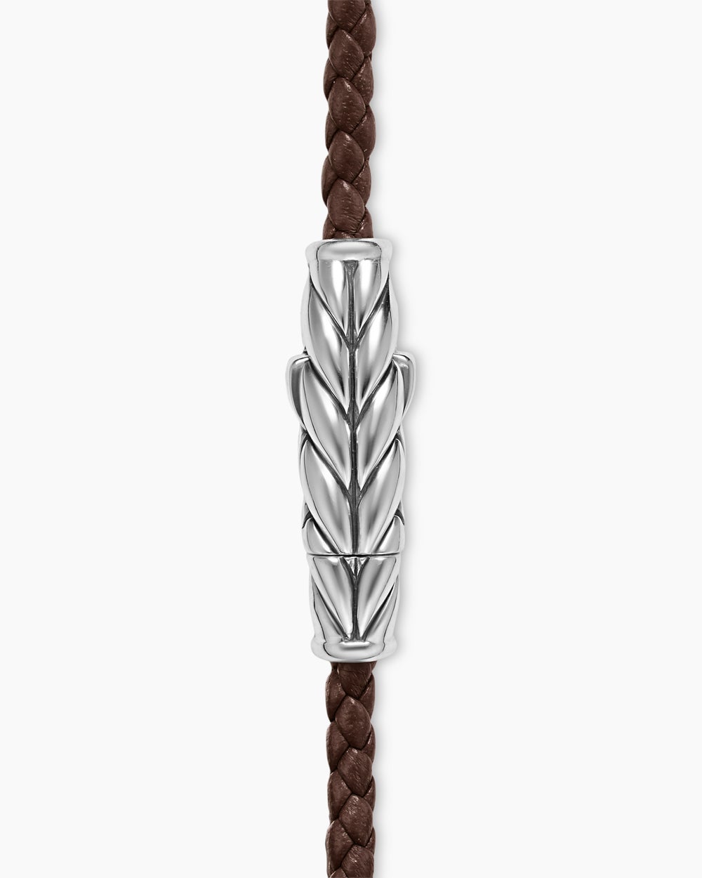 Bracelet trois tours Chevron en cuir avec argent sterling, 3 mm hommes
