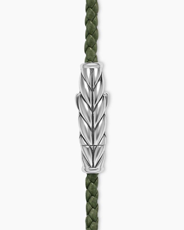 Bracelet trois tours Chevron en cuir avec argent sterling, 3 mm