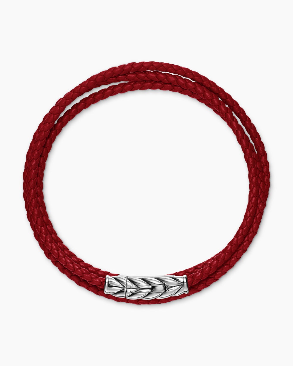 Mens Chevron Triple Wrap Leather Bracelet with Sterling Silver, 3mm