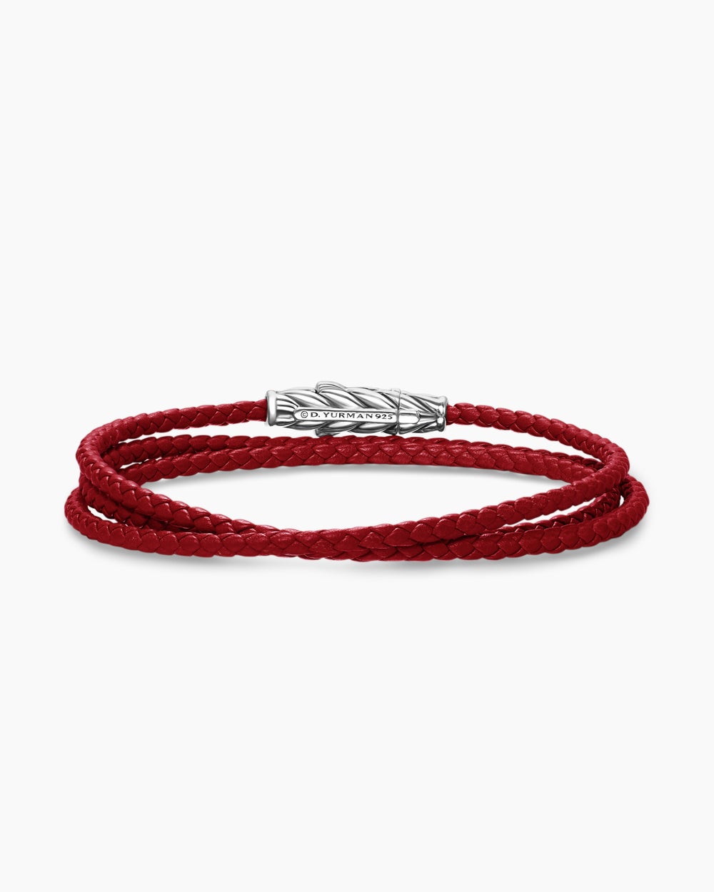 Mens Chevron Triple Wrap Leather Bracelet with Sterling Silver, 3mm