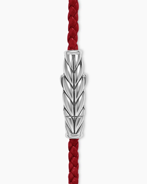 Bracelet trois tours Chevron en cuir avec argent sterling, 3 mm