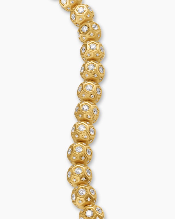 Bracelet Spiritual Beads facetté en or jaune 18 carats avec pavé, 8 mm