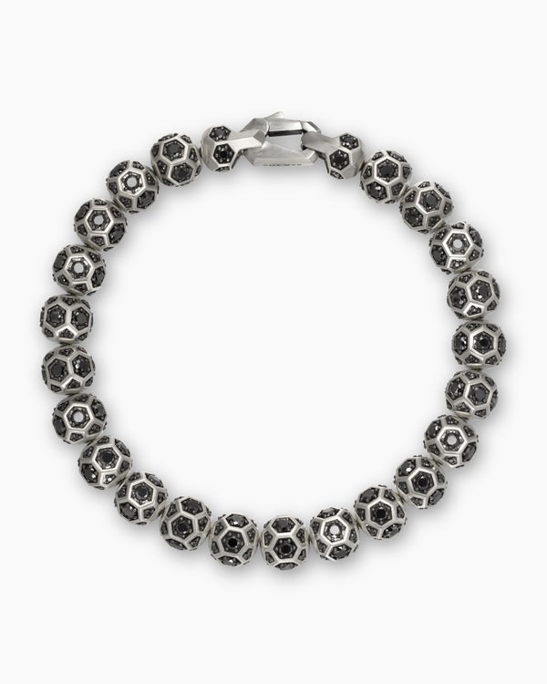 Bracelet Spiritual Beads facetté en argent sterling avec pavé, 8 mm