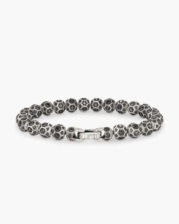 Bracelet Spiritual Beads facetté en argent sterling avec pavé, 8 mm