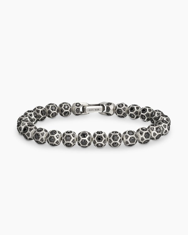 Bracelet Spiritual Beads facetté en argent sterling avec pavé, 8 mm