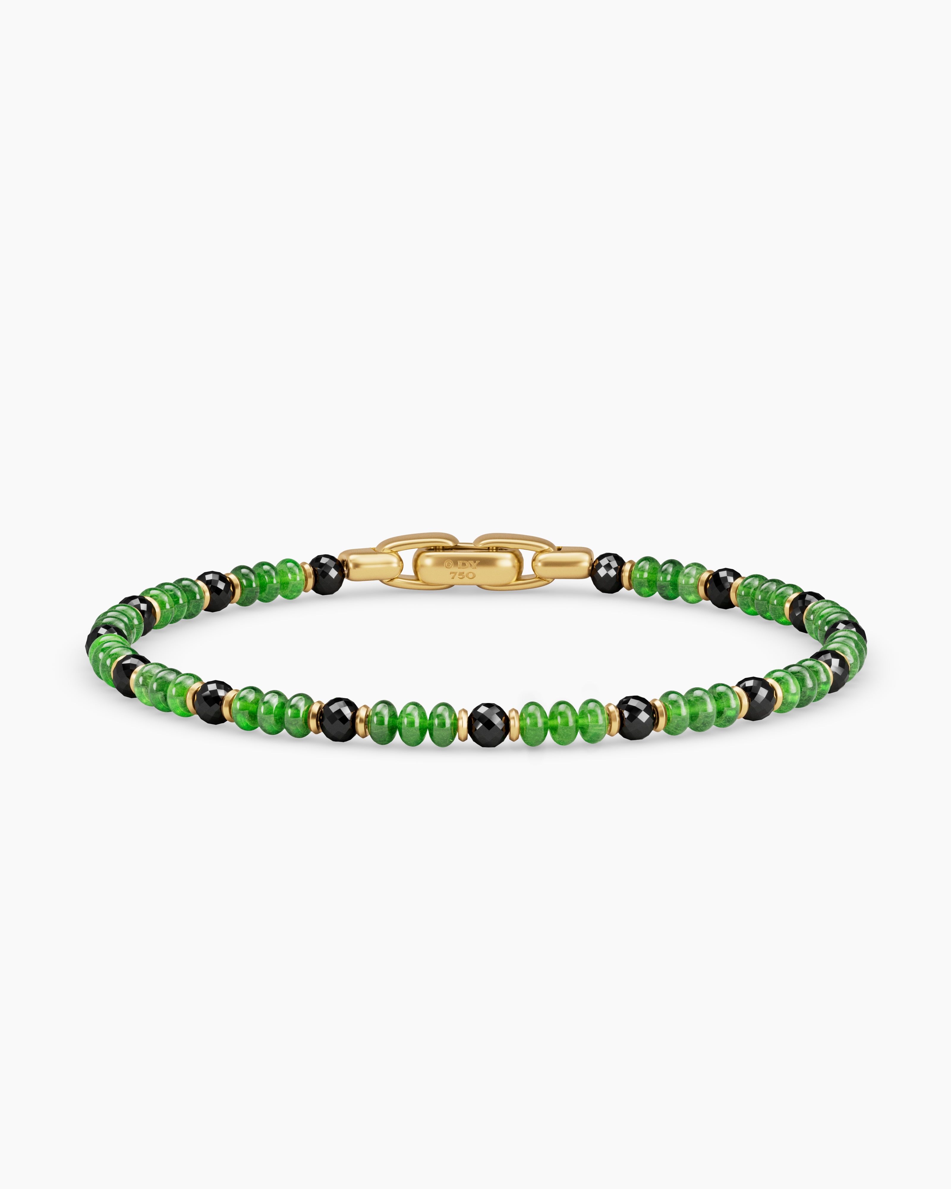 Mens Spiritual Beads Bracelet in 18K Yellow Gold, 4mm