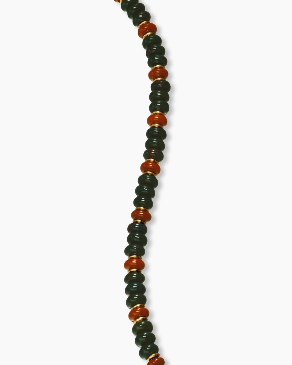 Mens Spiritual Beads Bracelet in 18K Yellow Gold with Bloodstone and Red Jasper, 4mm