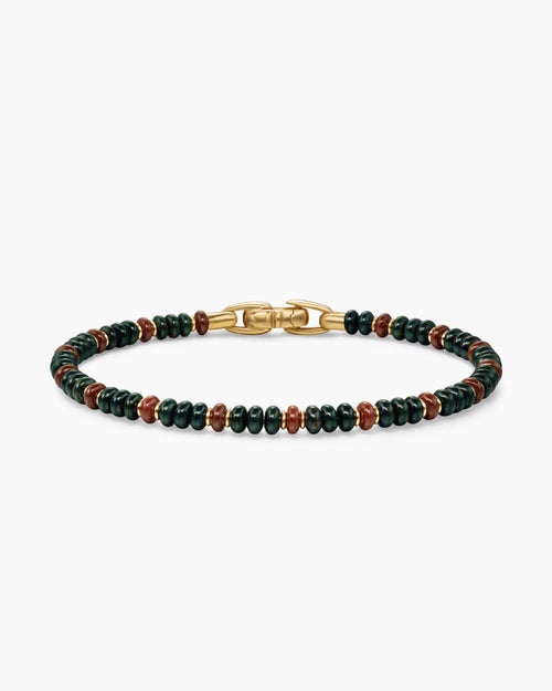 Mens Spiritual Beads Bracelet in 18K Yellow Gold, 4mm