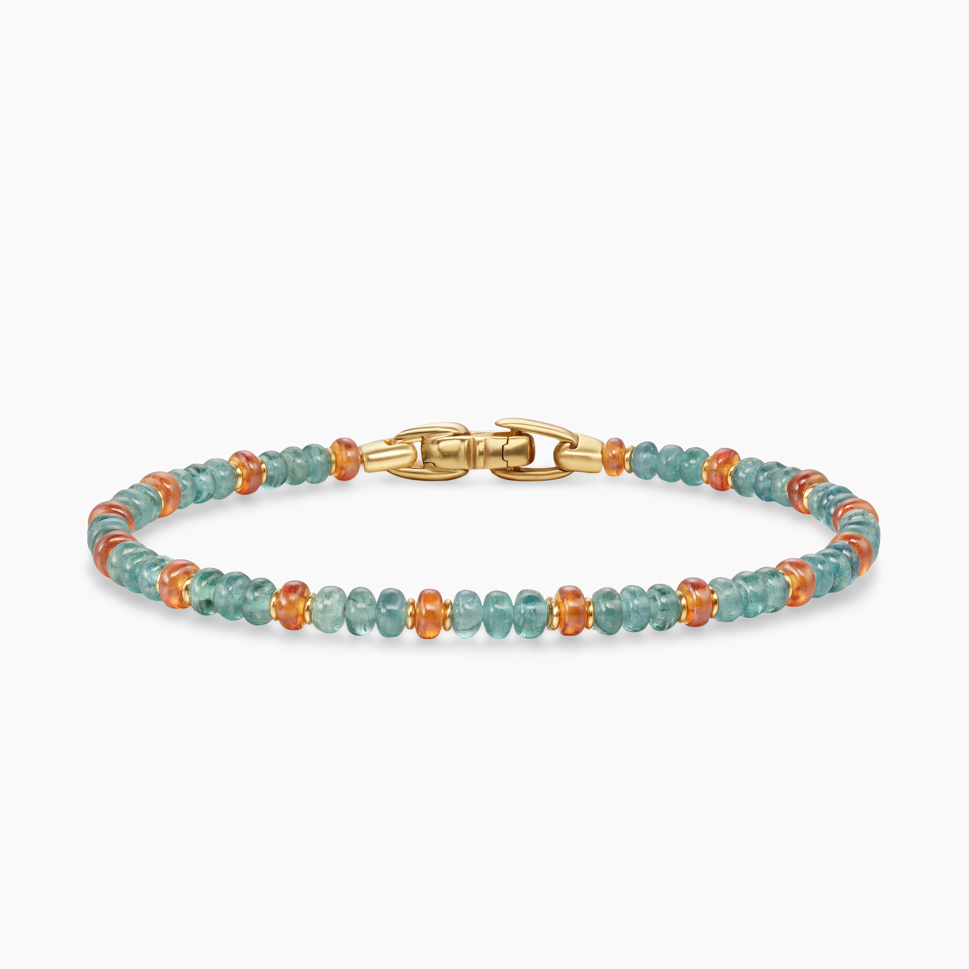 Mens Spiritual Beads Bracelet in 18K Yellow Gold, 4mm