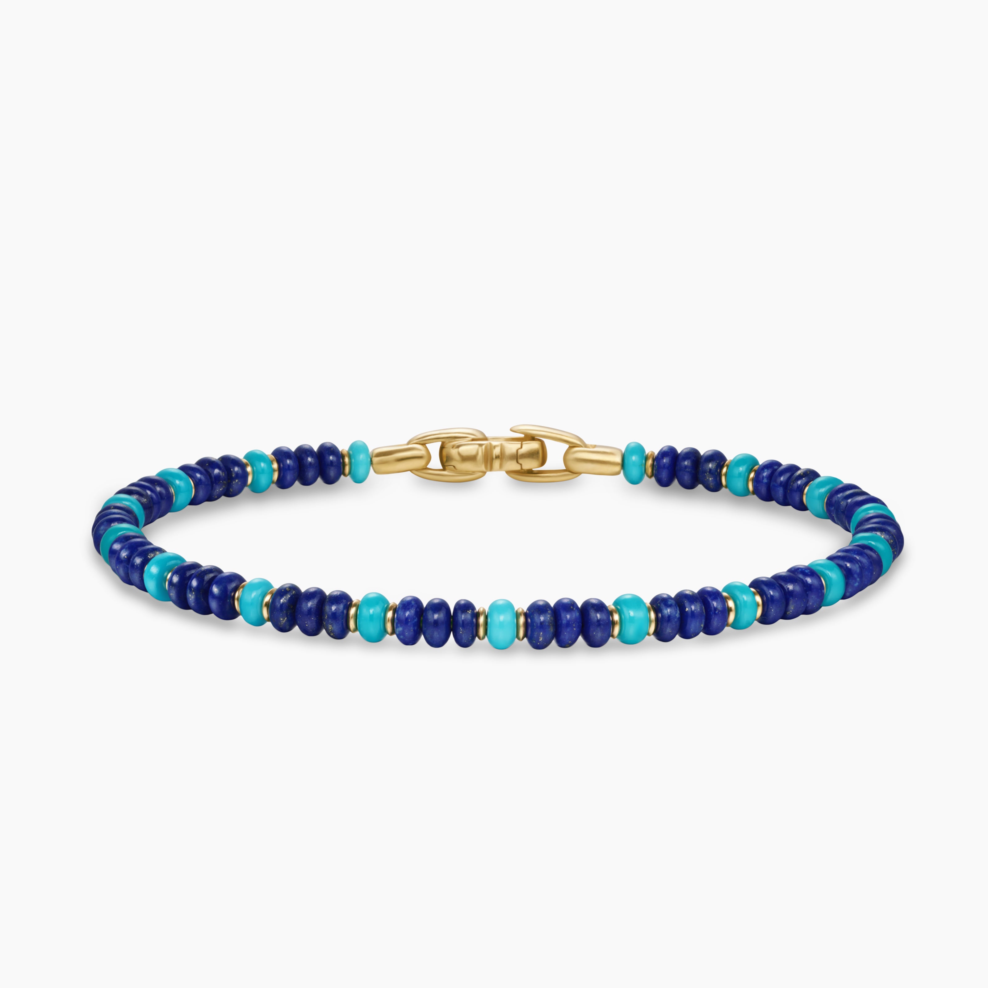 Mens Spiritual Beads Bracelet in 18K Yellow Gold, 4mm