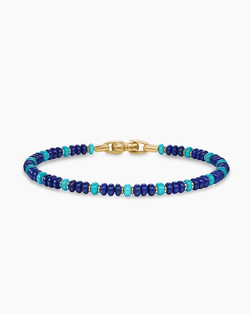 Mens Spiritual Beads Bracelet in 18K Yellow Gold, 4mm