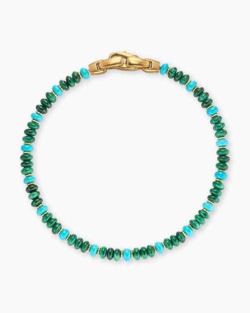 Mens Spiritual Beads Bracelet in 18K Yellow Gold, 4mm