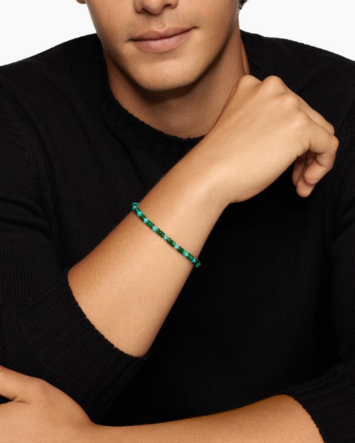 Mens Spiritual Beads Bracelet in 18K Yellow Gold, 4mm