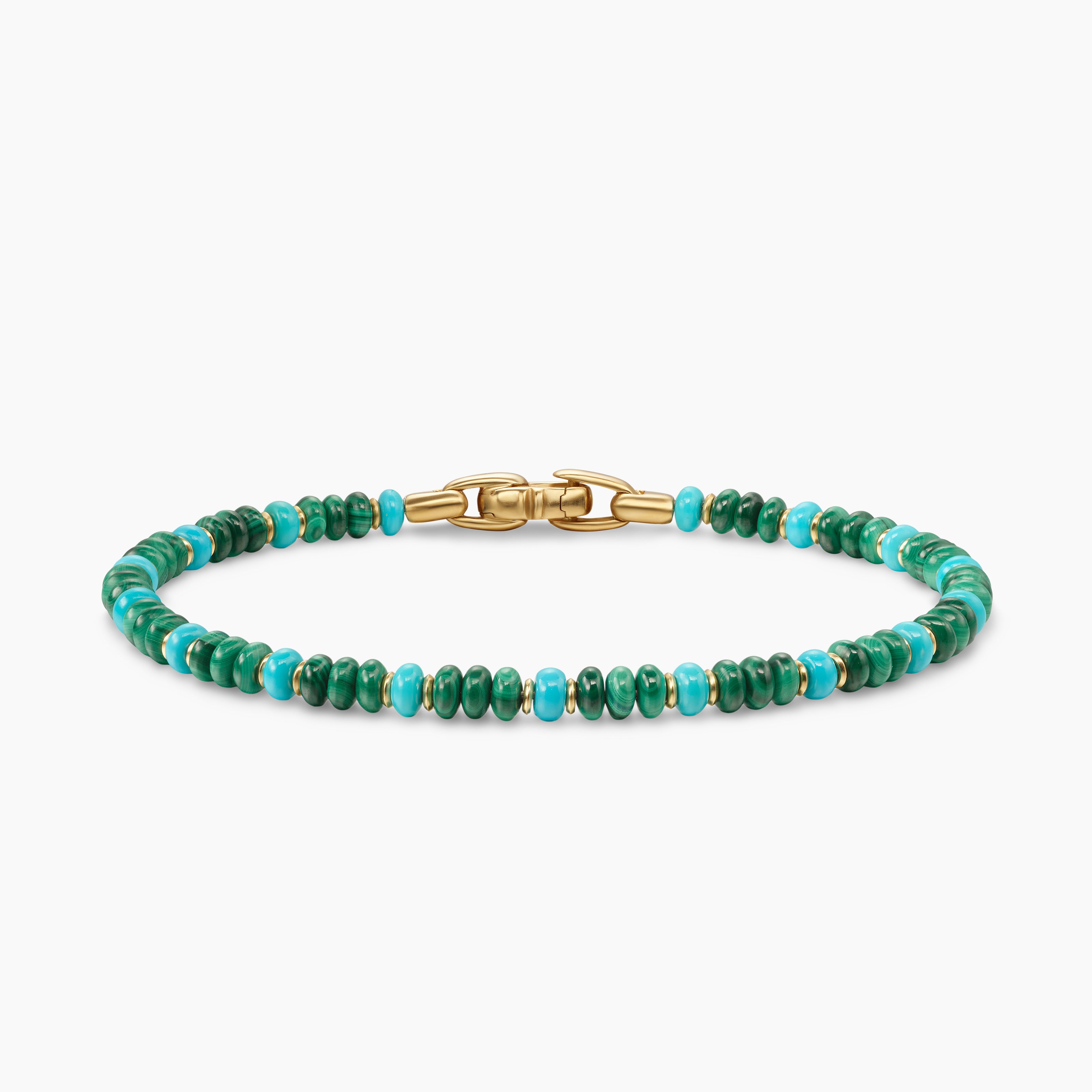 Mens Spiritual Beads Bracelet in 18K Yellow Gold, 4mm