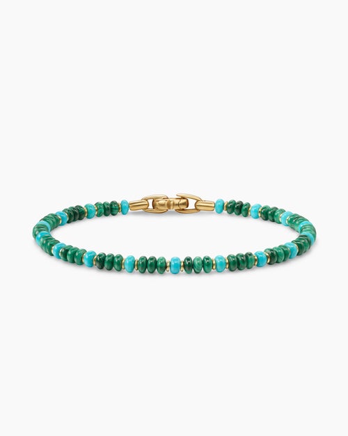 Mens Spiritual Beads Bracelet in 18K Yellow Gold, 4mm