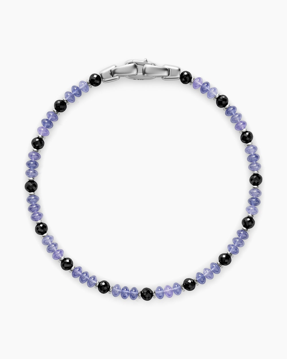 Mens Spiritual Beads Bracelet in 18K White Gold, 4mm