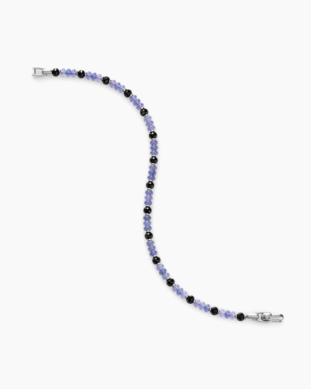 Mens Spiritual Beads Bracelet in 18K White Gold, 4mm