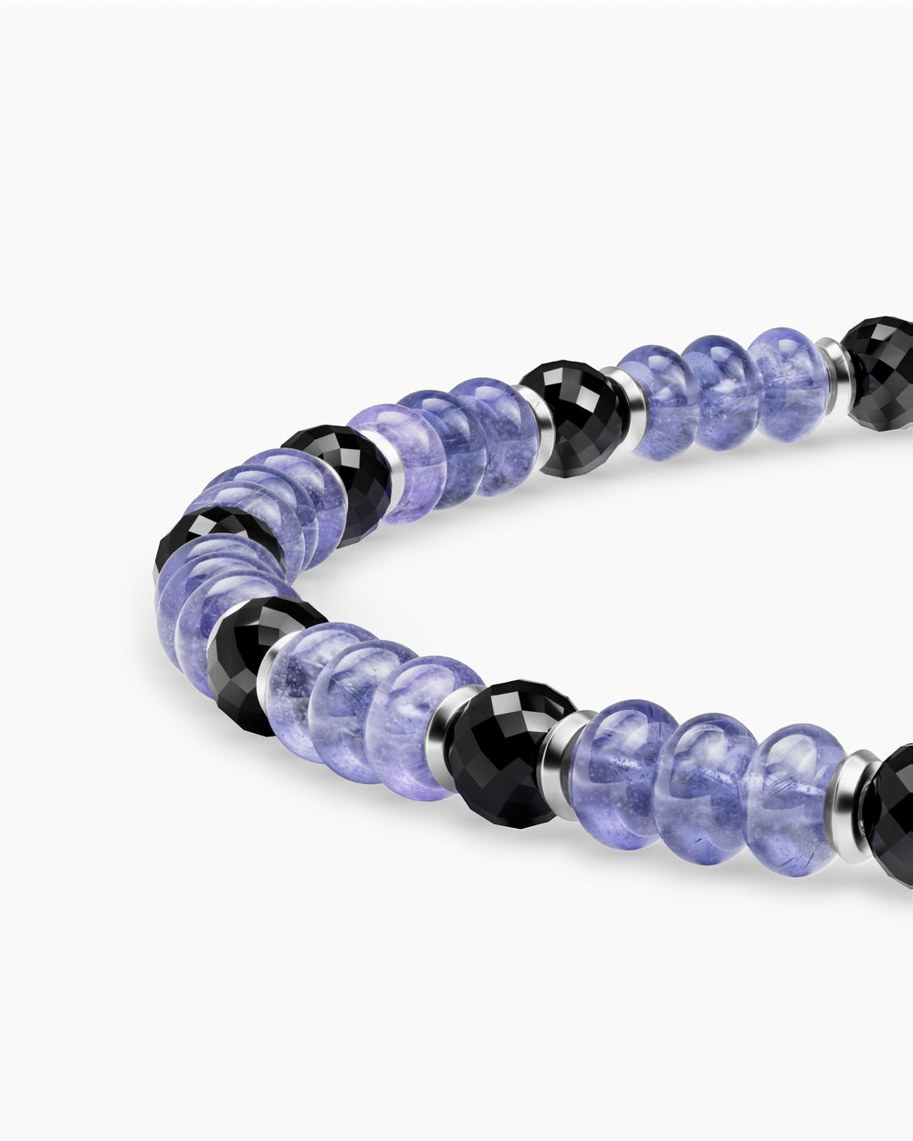 Mens Spiritual Beads Bracelet in 18K White Gold, 4mm