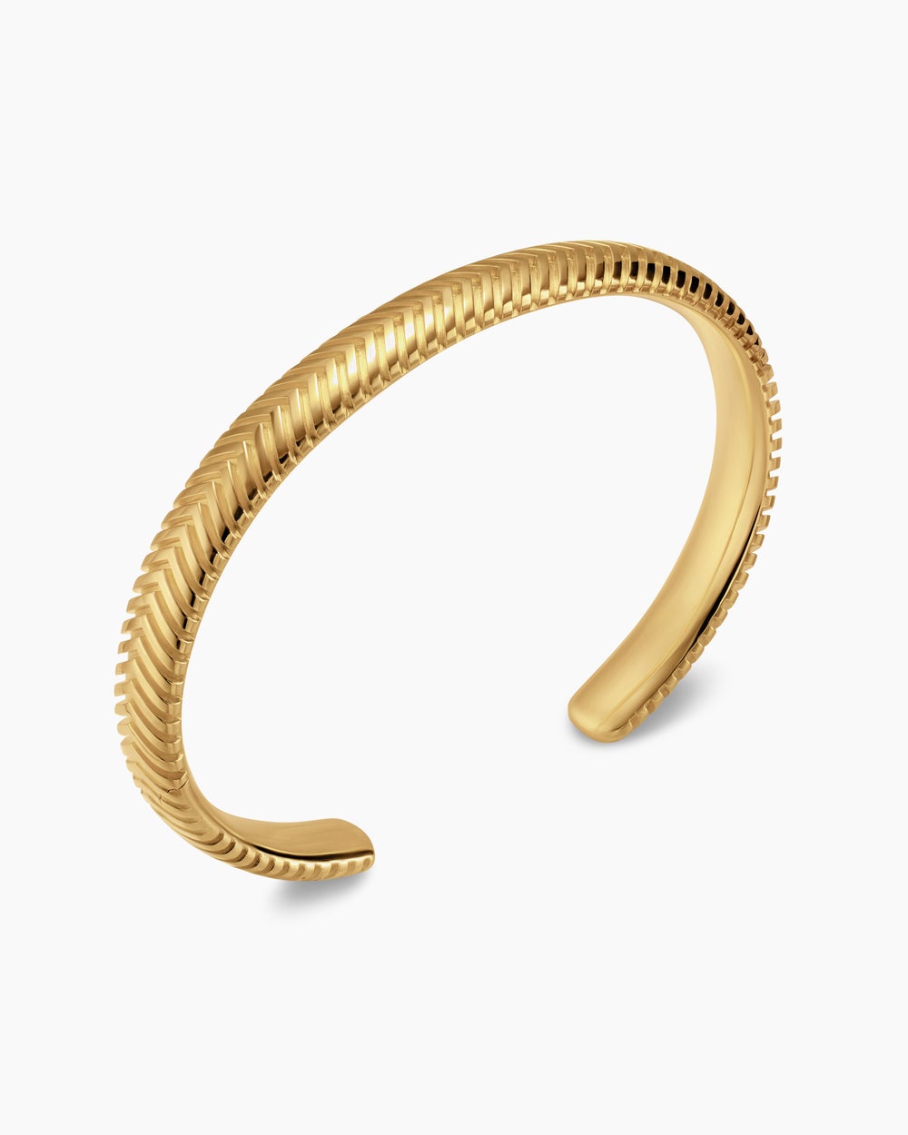 Mens Chevron Cuff Bracelet in 18K Yellow Gold, 8mm