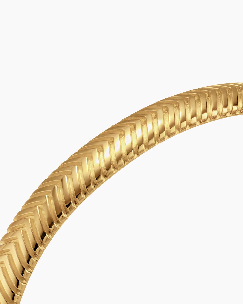 Mens Chevron Cuff Bracelet in 18K Yellow Gold, 8mm