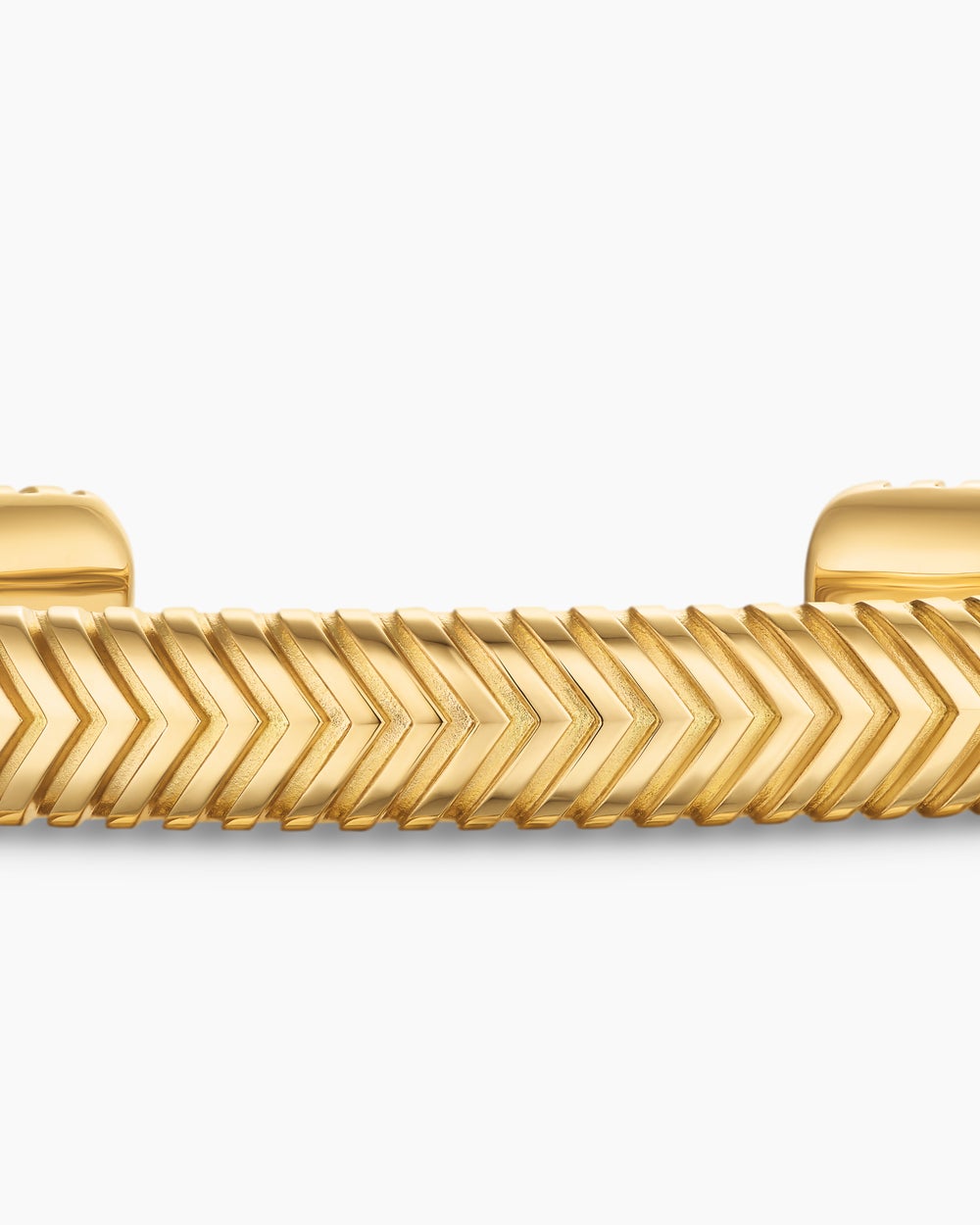 Mens Chevron Cuff Bracelet in 18K Yellow Gold, 8mm