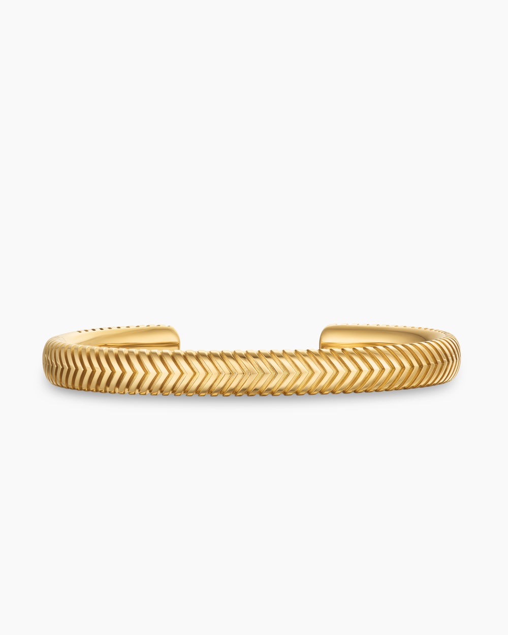 Mens Chevron Cuff Bracelet in 18K Yellow Gold, 8mm
