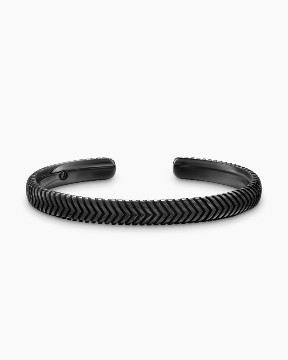 Mens Chevron Cuff Bracelet in Black Titanium, 8mm