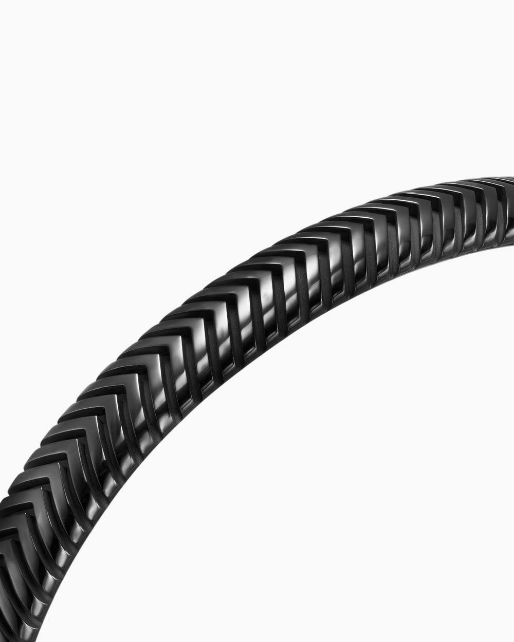Mens Chevron Cuff Bracelet in Black Titanium, 8mm