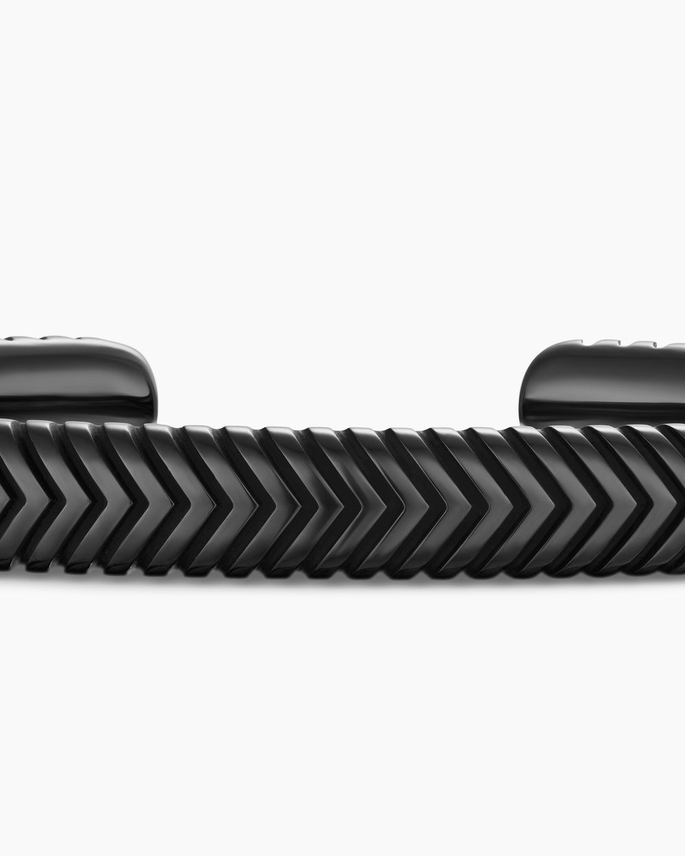 Mens Chevron Cuff Bracelet in Black Titanium, 8mm