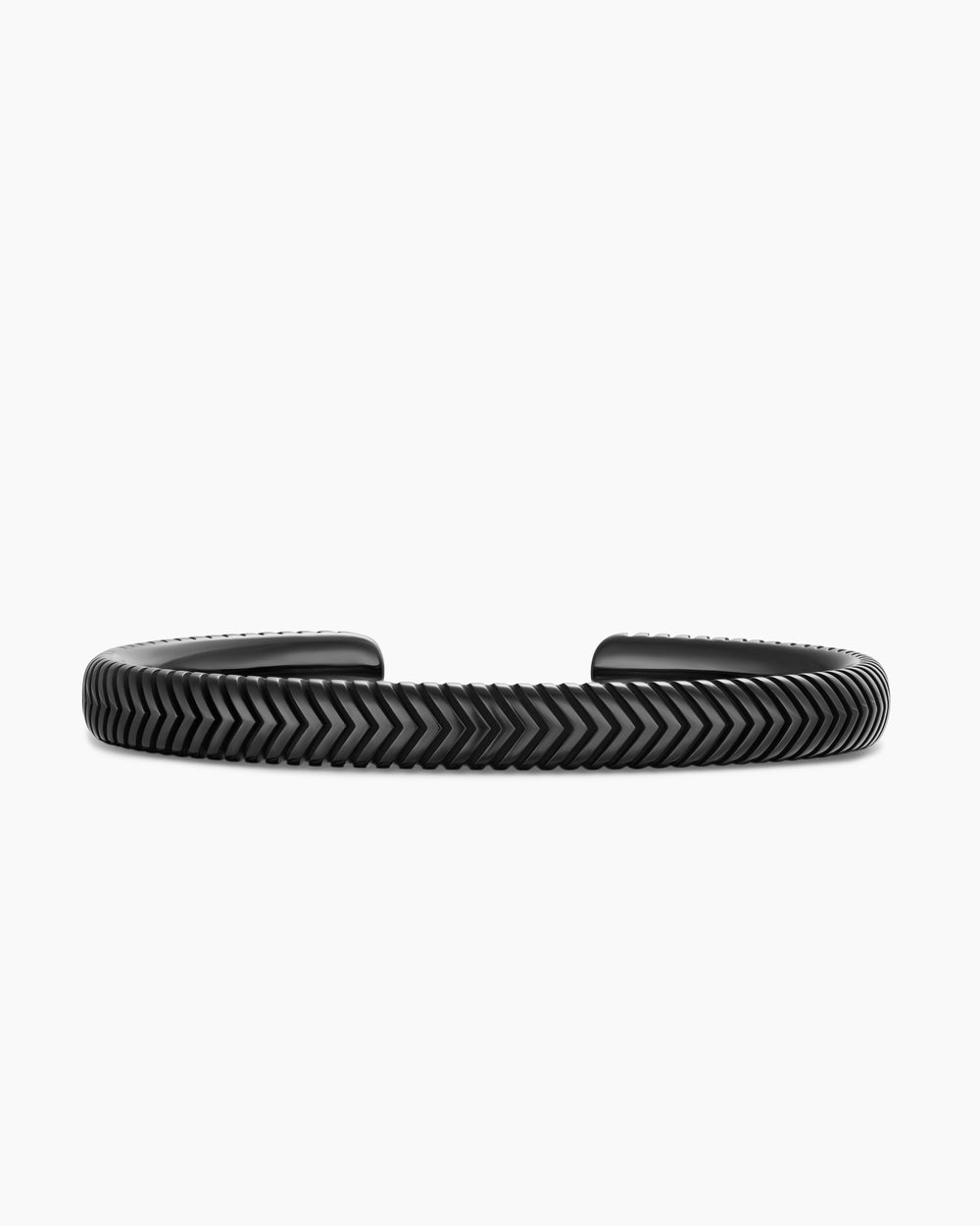 Mens Chevron Cuff Bracelet in Black Titanium, 8mm