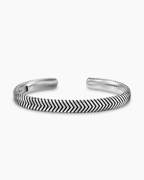Bracelet-manchette Chevron en argent sterling, 8 mm