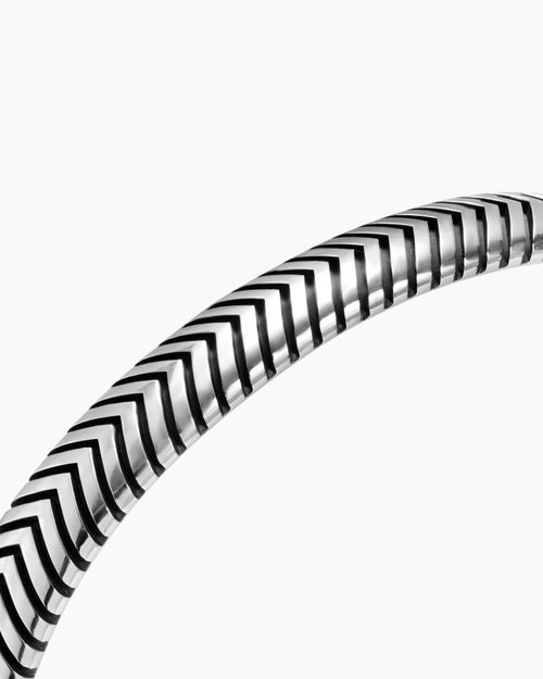 Mens Chevron Cuff Bracelet in Sterling Silver, 8mm