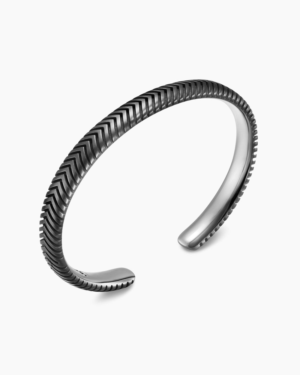 Mens Chevron Cuff Bracelet in Anthracite Titanium, 8mm