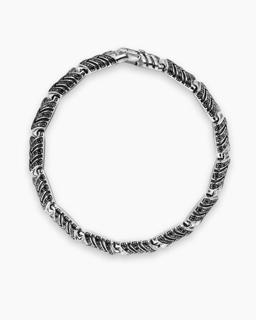 Mens Chevron Link Bracelet in Sterling Silver, 7.6mm