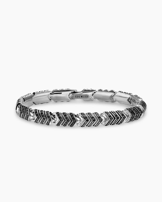 Chevron Link Bracelet in Sterling Silver, 7.6mm