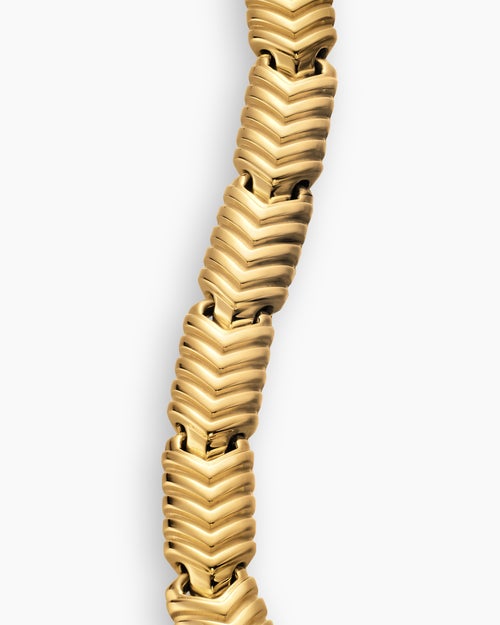 Mens Chevron Link Bracelet in 18K Yellow Gold, 7.6mm
