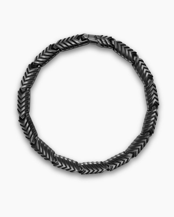 Bracelet à maillons Chevron en titane noir, 7,6 mm